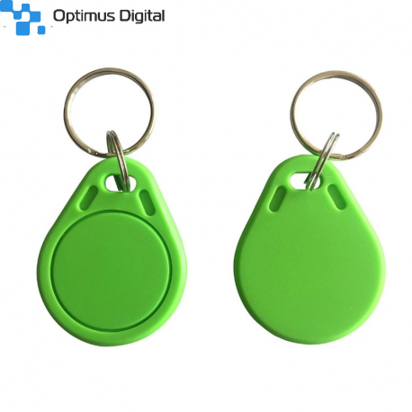 Green Keyring with 13.56MHz RFID Tag