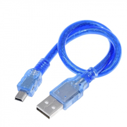 Cablu Albastru USB AM - B Mini 30 cm pentru Arduino NANO