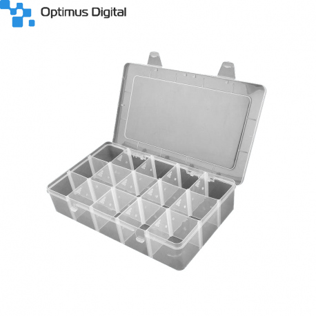 Cutie din Plastic cu 15 Compartimente (17.4 x 9.8 x 2.2 cm)