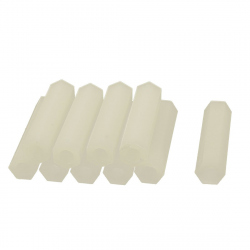 M2 White Plastic Hexagonal Pillar (12 mm)