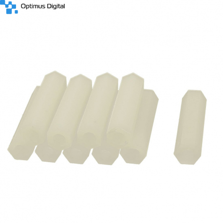 M2 White Plastic Hexagonal Pillar (15 mm)