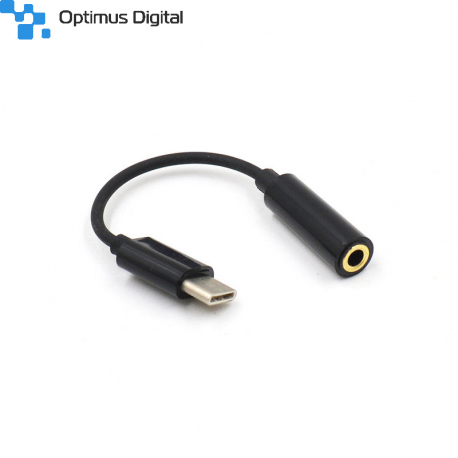 Black USB Type C to Audio Adapter Cable