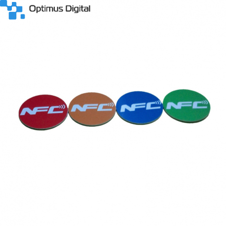 Sticker NFC NTAG203 Portocaliu Rotund (144 bytes)