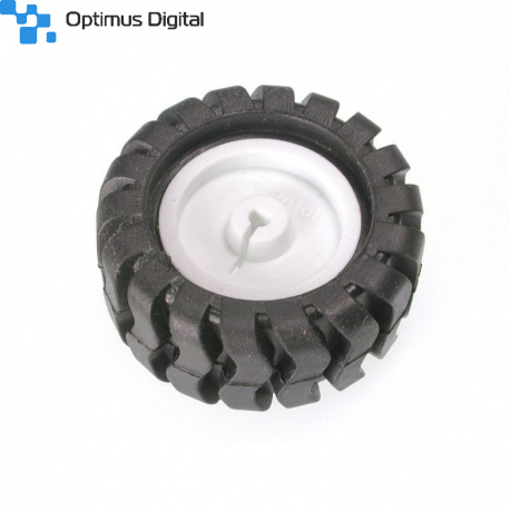 42 mm White Wheel with Black Rubber for N20 Motors