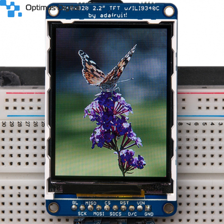 2.2" 18-bit Color TFT LCD Display with MicroSD Card Breakout