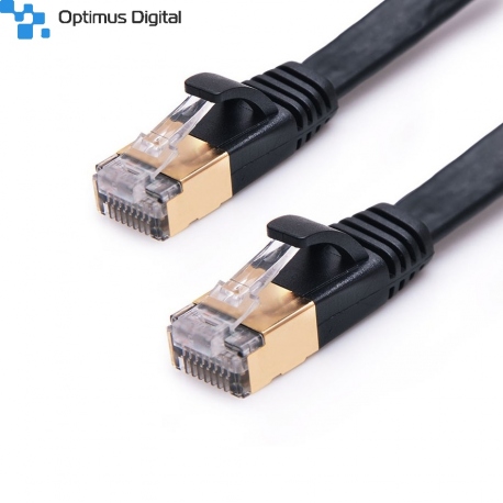 Ultra Performant Flat CAT7 Black 1 m Network Cable