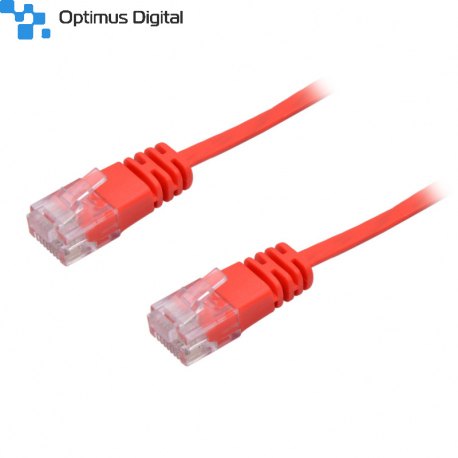 Cablu de Retea, Ultra Plat, CAT6, Rosu, 5 m