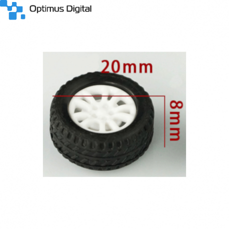 30 mm Wheel with Rubber for 2 mm Shaft
