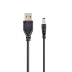 USB AM to 3.5 mm Power Plug Cable, 1.8 m, Black Color