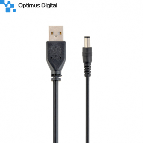 USB AM to 3.5 mm Power Plug Cable, 1.8 m, Black Color