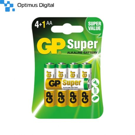 Set of 5 Super Alkaline GP LR6 / AA Batteries