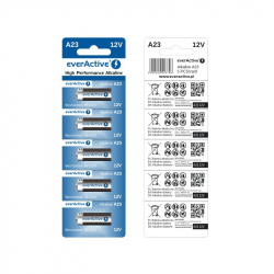 Set de 5 Baterii Alcaline A23 12 V EverActive