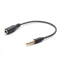 3.5 mm 4-Pin Audio Cross-Over Adapter Cable, Black