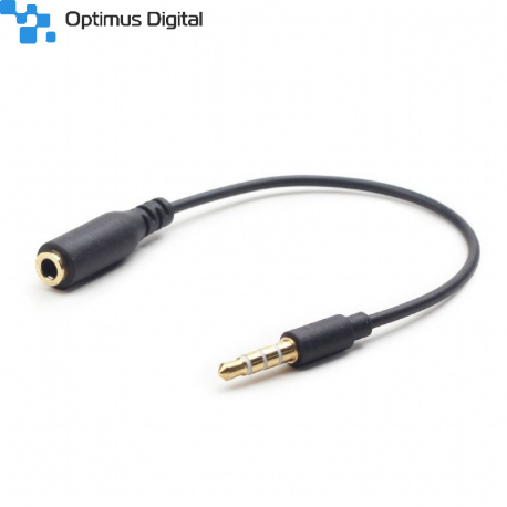 Adaptor Audio Jack 3.5 MM 4 Pini Cross-Over Negru 0.18M