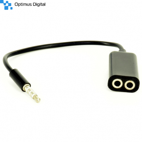 Adaptor Stereo 2 x Jack 3.5mm la 1 x Jack 3.5mm pentru casca si microfon