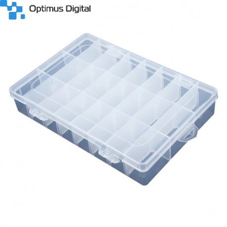 Plastic Box with 24 Compartments (19 x 12.5 x 3.5 cm)