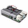 Carcasă Radiator pentru Raspberry Pi 4 (Argintie, cu Ventilator Dual)