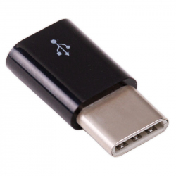 Adaptor Negru de la Micro USB(F) la USB-C(M)