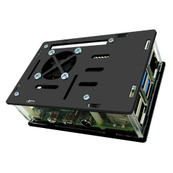 Black and Transparent Case with Fan for Raspberry Pi 4
