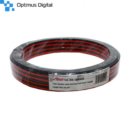 Red / Black Speaker Cable 2x0.75mm 10m