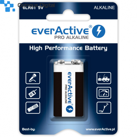 6LR61 Alkaline EverActive Pro 9 V Battery