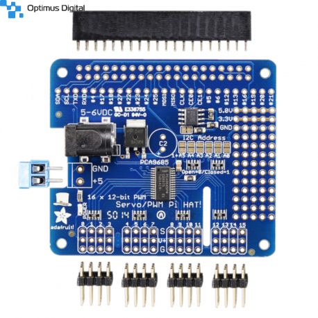 PWM / Servo HAT Driver with 16 Channels for Raspberry Pi