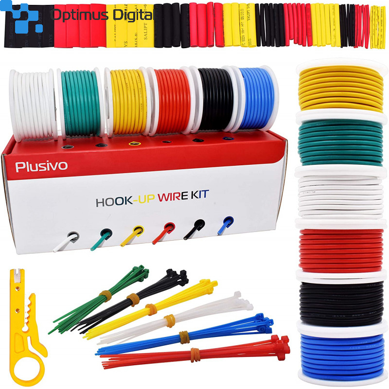 Plusivo Silicone Wire Kit (18AWG, 6 colors, 5m each) - Optimus Digital