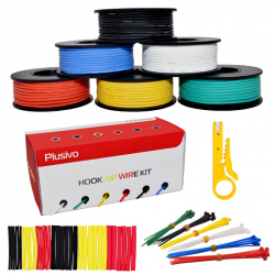 Plusivo Silicone Wire Kit (24AWG, 6 colors, 9m each)