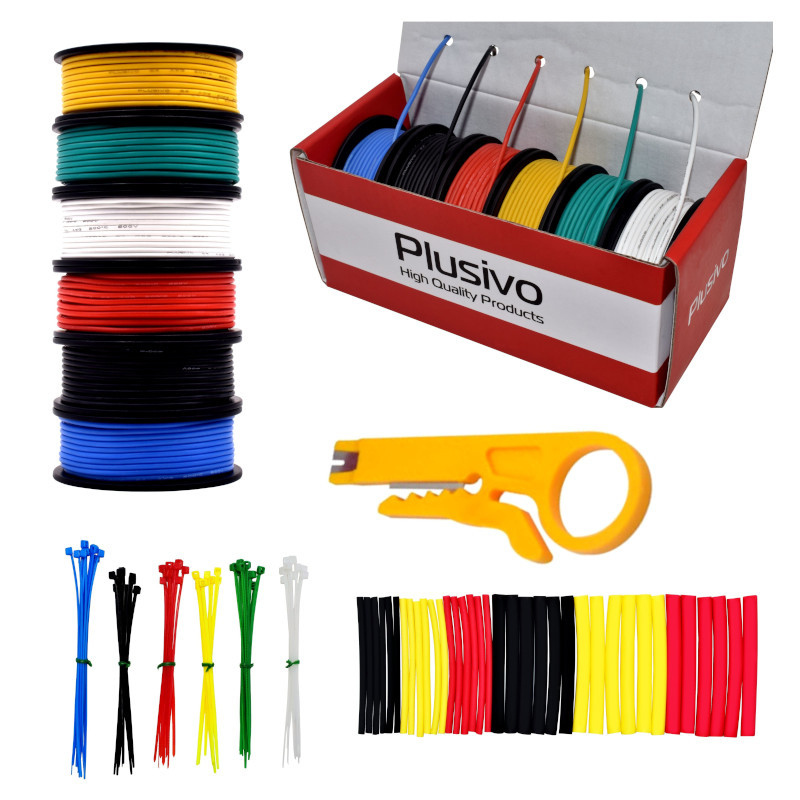 Flexible PVC Insulated 22AWG Stranded Solid Wire 6 Colors