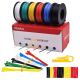 Plusivo PVC Insulated Wire Kit (24AWG, 6 colors, 11m each)