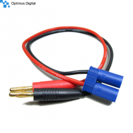 Cablu 14AWG Adaptor pentru Incărcare cu Mufă EC5 și Mufă Banană de 4 mm