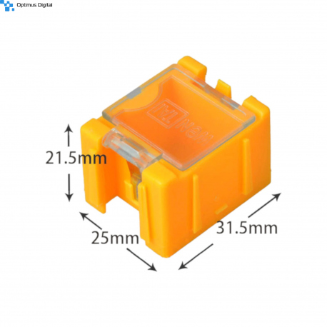 Cutie de Stocare Portocalie pentru Componente Electronice 25x31.5x21.5 mm