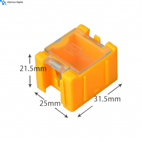Orange Storage Box for Electronic Components 25x31.5x21.5 mm