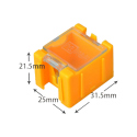 Orange Storage Box for Electronic Components 25x31.5x21.5 mm