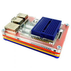 Carcasă Multicoloră cu Mini Breadboard Albastru pentru Raspberry Pi 4