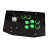 Arcade Joystick with Green Buttons and Black Panel