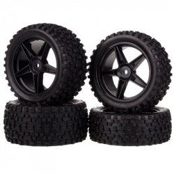 Front + Rear Wheels 88 mm Rubber Tire (4 Wheels)