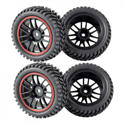 Set of 4 Black Wheels (Strong Grip)