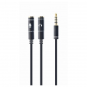 3.5 mm Audio + Microphone Adapter Cable, 0.2 m, Metal Connectors