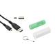 White PowerBank Case, Samsung 2500 mAh 18650 Battery and Micro USB Cable  (PACK) 