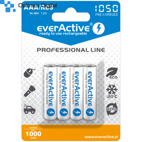 Set de 4 Acumulatori Ni-MH R03 / AAA 1050 mAh EverActive