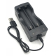 18650 Lithium-Ion Battery Charger Double Slot with USB Cable