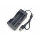 18650 Lithium-Ion Battery Charger Double Slot with USB Cable