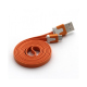 Micro USB Flat-Cord with Data Synchronization, Orange