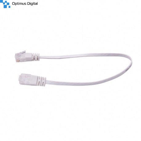 Cablu de Retea, Ultra Plat, CAT6, Alb, 0.3 m