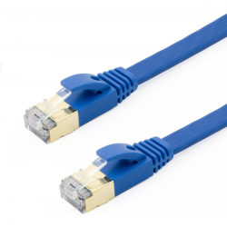 1 meter Flat CAT7 STP Cable Blue