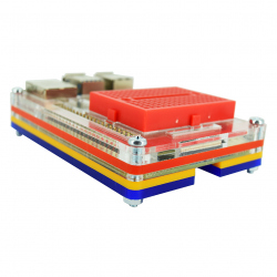 Carcasă Multicoloră cu Mini Breadboard Roșu pentru Raspberry Pi 4