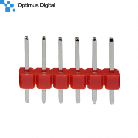 6p 2.54 mm Male Pin Header (Red)