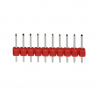 10p 2.54 mm Male Pin Header (Red)