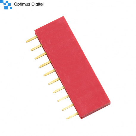 10p 2.54 mm Female Pin Header (Red)